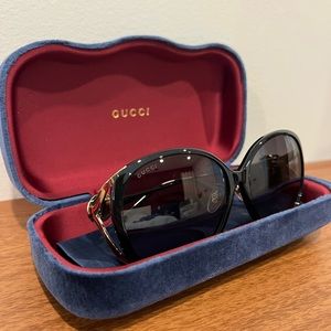 Gucci GG0226SK 001 Black Grey Gradient Round Women’S Sunglasses 60 mm